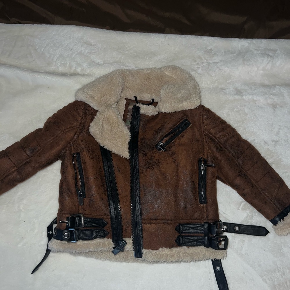 Jordan Craig Leather Jacket with faux collar- Boys
